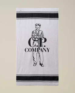 C.P. Company Beach Towel Gauze White Outlet