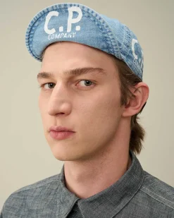 C.P. Company Blu Cycle Cap Stone Bleach-Blue Outlet