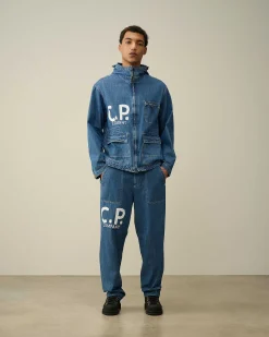 C.P. Company Blu Goggle Jacket Stone Bleach-Blue Online