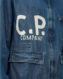 C.P. Company Blu Goggle Jacket Stone Bleach-Blue Online