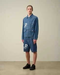 C.P. Company Blu Jacket Stone Bleach-Blue Clearance