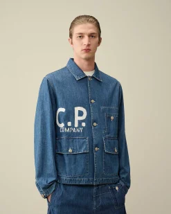 C.P. Company Blu Jacket Stone Bleach-Blue Clearance