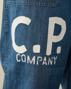 C.P. Company Blu Loose Pants Stone Bleach-Blue New