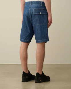 C.P. Company Blu Utility Shorts Stone Bleach-Blue Cheap