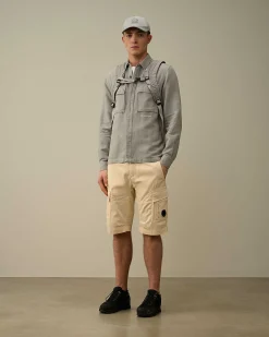 C.P. Company Broken Linen/Cotton Shirt Drizzle Grey Hot