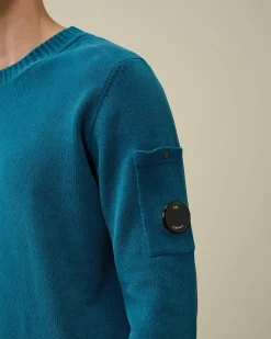 C.P. Company Chenille Cotton Knit Ink Blue Hot
