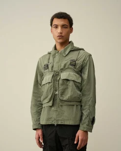 C.P. Company Chrome-R Goggle Utility Jacket Agave Green Cheap