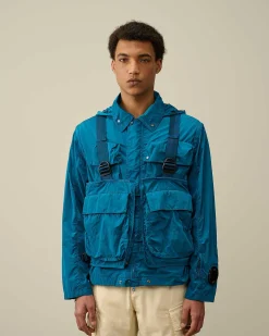 C.P. Company Chrome-R Goggle Utility Jacket Ink Blue New