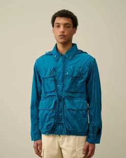 C.P. Company Chrome-R Goggle Utility Jacket Ink Blue New