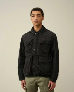 C.P. Company Chrome-R Goggle Utility Jacket Black Store