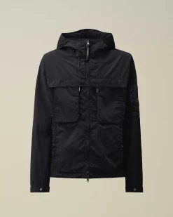 C.P. Company Chrome-R Hooded Jacket Total Eclipse-Blue Flash Sale