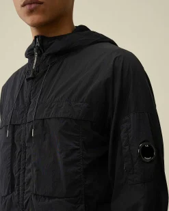C.P. Company Chrome-R Hooded Jacket Total Eclipse-Blue Flash Sale