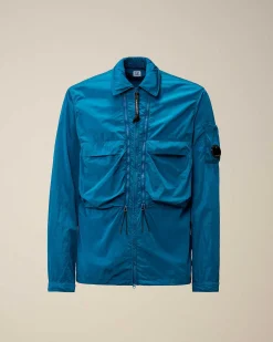 C.P. Company Chrome-R Hooded Overshirt Ink Blue Flash Sale