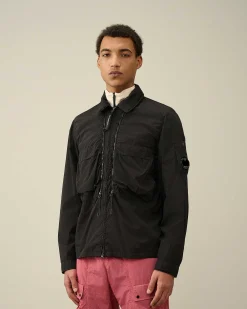 C.P. Company Chrome-R Hooded Overshirt Black Discount