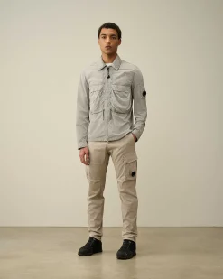 C.P. Company Chrome-R Hooded Overshirt Drizzle Grey Discount