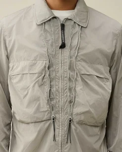 C.P. Company Chrome-R Hooded Overshirt Drizzle Grey Discount