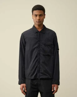 C.P. Company Chrome-R Pocket Overshirt Total Eclipse-Blue Discount