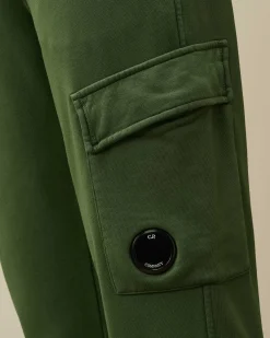 C.P. Company Cotton Diagonal Fleece Cargo Sweatpants Duck Green Cheap