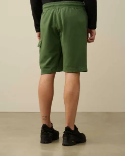 C.P. Company Cotton Diagonal Fleece Cargo Shorts Duck Green Online
