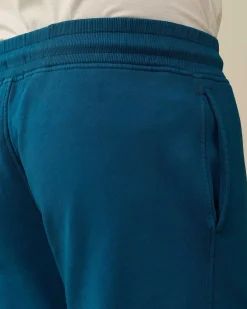 C.P. Company Cotton Diagonal Fleece Cargo Shorts Ink Blue Cheap