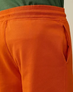 C.P. Company Cotton Diagonal Fleece Cargo Shorts Gold Flame-Orange Outlet