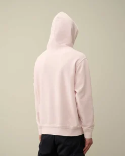 C.P. Company Cotton Diagonal Fleece Lens Hoodie Heavenly Pink Online