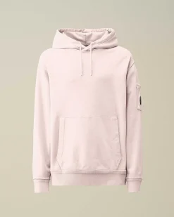 C.P. Company Cotton Diagonal Fleece Lens Hoodie Heavenly Pink Online