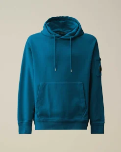 C.P. Company Cotton Diagonal Fleece Lens Hoodie Ink Blue Online