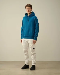 C.P. Company Cotton Diagonal Fleece Lens Hoodie Ink Blue Online