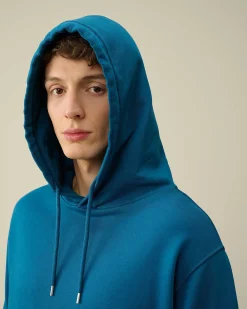 C.P. Company Cotton Diagonal Fleece Lens Hoodie Ink Blue Online