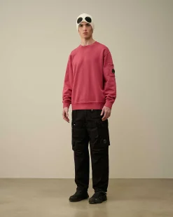 C.P. Company Cotton Diagonal Fleece Lens Sweatshirt Red Bud Shop