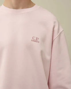 C.P. Company Cotton Diagonal Fleece Logo Sweatshirt Heavenly Pink Fashion