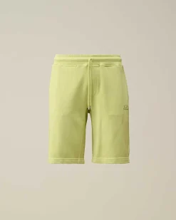 C.P. Company Cotton Diagonal Fleece Shorts White Pear Hot