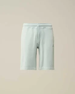 C.P. Company Cotton Diagonal Fleece Shorts Starlight Blue Outlet