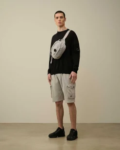C.P. Company Cotton Fleece Mixed Cargo Shorts Drizzle Grey Fashion
