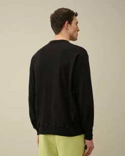 C.P. Company Cotton Fleece Mixed Sweatshirt Black Cheap