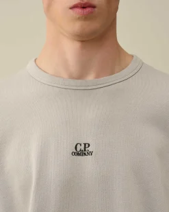 C.P. Company Cotton Fleece Mixed Sweatshirt Drizzle Grey Clearance