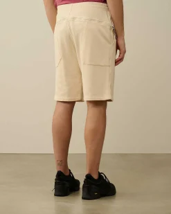 C.P. Company Cotton Fleece Shorts Pistachio Shell-Beige Best Sale