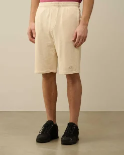 C.P. Company Cotton Fleece Shorts Pistachio Shell-Beige Best Sale