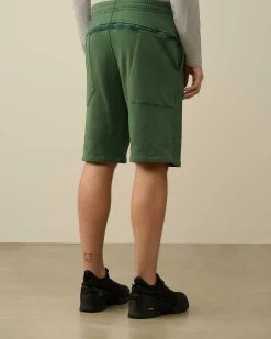 C.P. Company Cotton Fleece Shorts Duck Green Shop