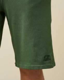 C.P. Company Cotton Fleece Shorts Duck Green Shop