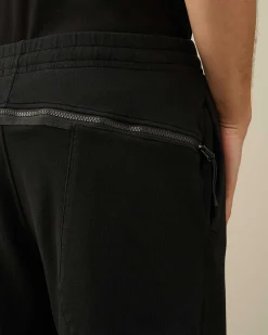 C.P. Company Cotton Fleece Shorts Black Sale