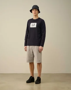 C.P. Company Cotton Fleece Shorts Drizzle Grey Shop