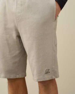 C.P. Company Cotton Fleece Shorts Drizzle Grey Shop