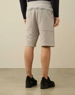 C.P. Company Cotton Fleece Shorts Drizzle Grey Shop