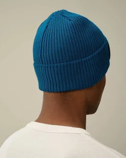 C.P. Company Cotton Goggle Beanie Ink Blue Hot