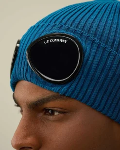 C.P. Company Cotton Goggle Beanie Ink Blue Hot