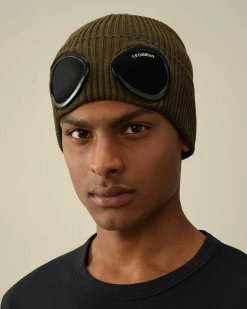 C.P. Company Cotton Goggle Beanie Ivy Green Outlet
