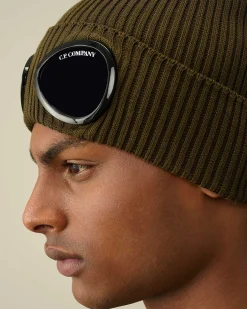 C.P. Company Cotton Goggle Beanie Ivy Green Outlet
