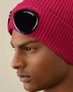 C.P. Company Cotton Goggle Beanie Red Bud Cheap